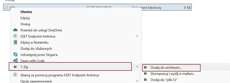 Archiwum ZIP na serwerze