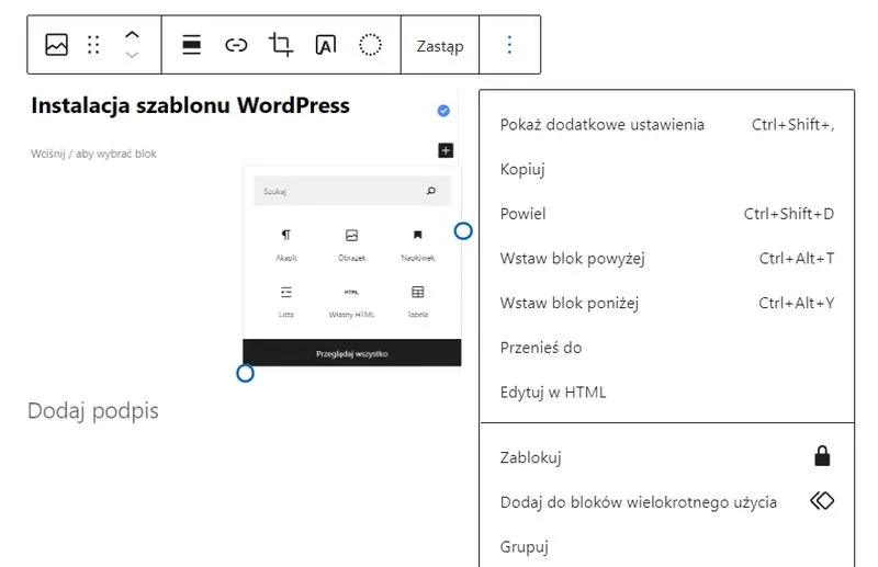 Edycja HTML w WordPressie