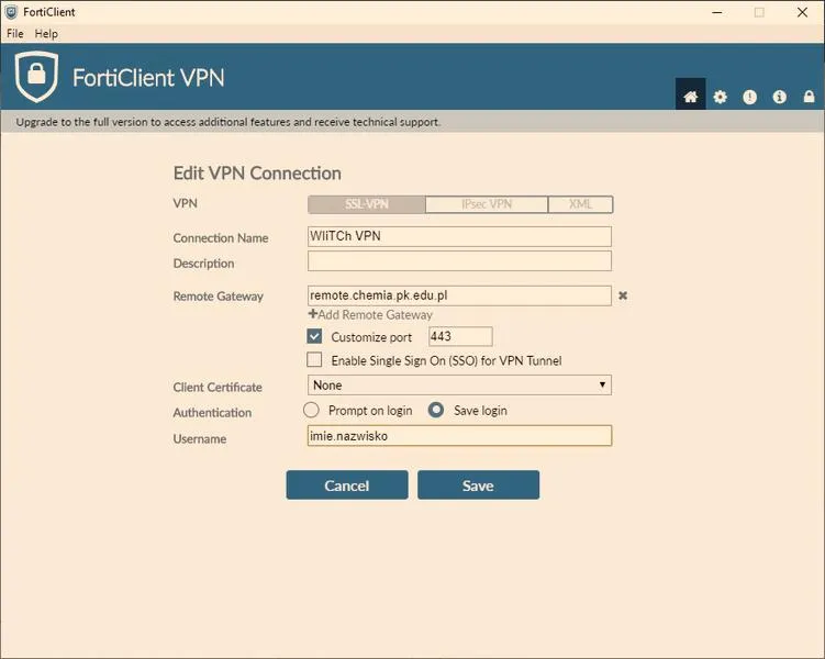 Korzystanie z VPN