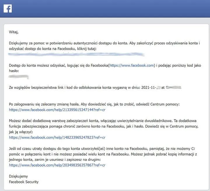 Odzyskiwanie konta na Facebooku