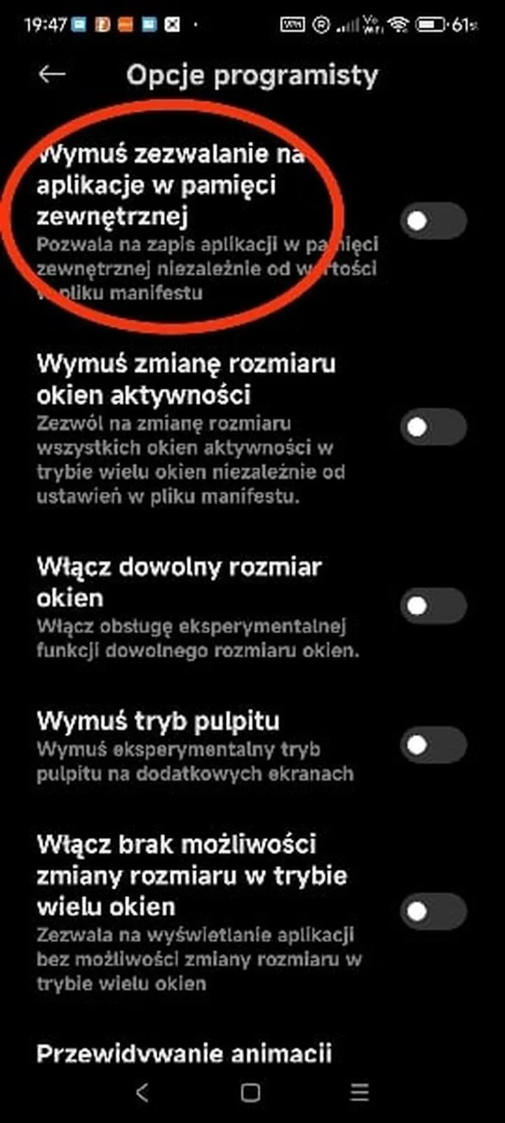 Oszczędzanie miejsca w pamięci Android