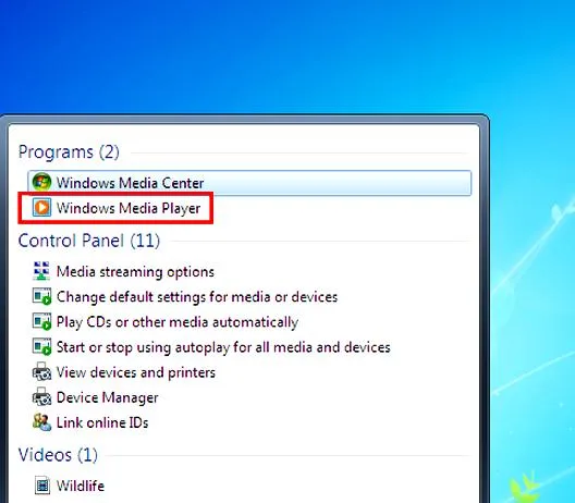 Przywracanie działania Windows Media Player