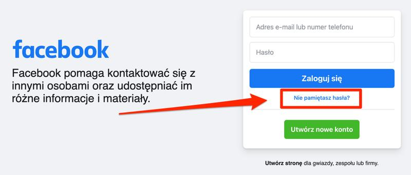 Przywracanie konta na Facebooku