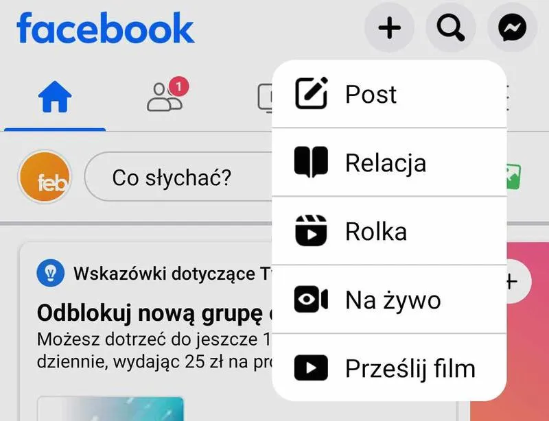 Relacje na Facebooku krok po kroku