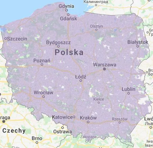 Zasięg mobilnego internetu